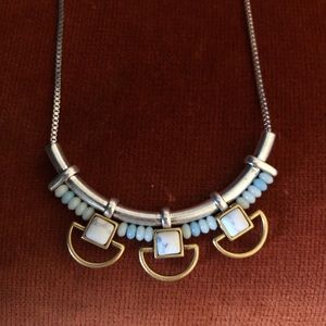 Silver and Gold Stone Necklace
